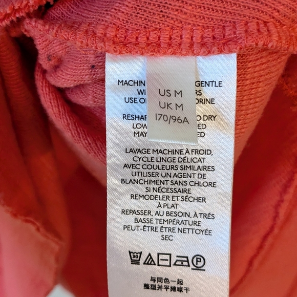 Anthropologie Pilcro Orange Raw Hem Ruffle Dolman Sleeve Long Sleeve Boho Shirt - Picture 5 of 7